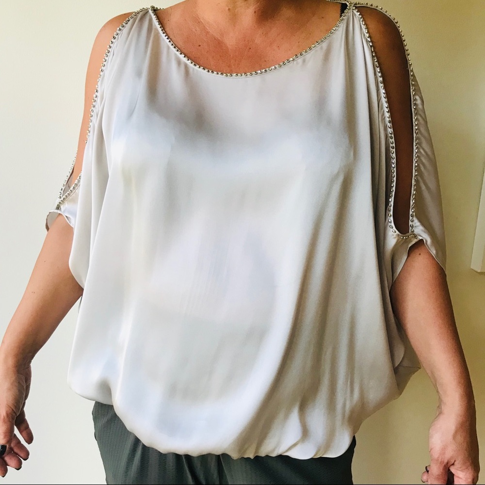 Bebe | silver and studded shirt